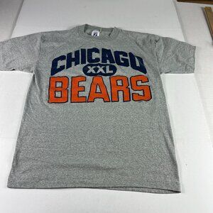 VTG Logo 7 Chicago Bears Shirt Small Grey Faded Single Stitch Short Sleeve Tee